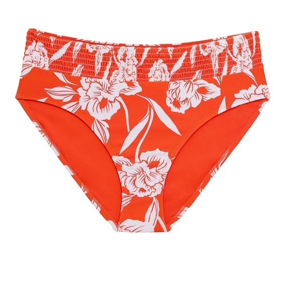 Women's Plus Size Mid Rise Smocked Swim Bottoms - Picture 5 of 5